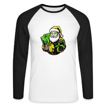 Weihnachtsmann Geschenke - Unisex Baseballshirt langarm - Weiß/Schwarz - Vorne - Nik (191cm)