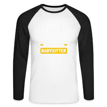 Babysitter Babysitting - Unisex Long Sleeve Baseball T-Shirt - white/black - Front - Nik (191cm)