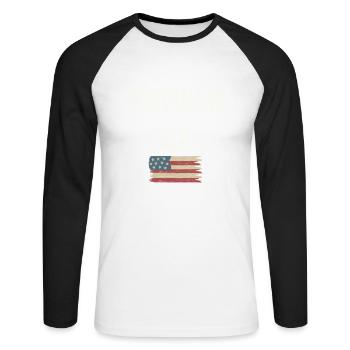 We are not going back kamala Us - Unisex Long Sleeve Baseball T-Shirt - white/black - Front - Nik (191cm)
