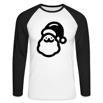 Weihnachtsmann - Unisex Baseballshirt langarm - Weiß/Schwarz - Vorne - Nik (191cm)
