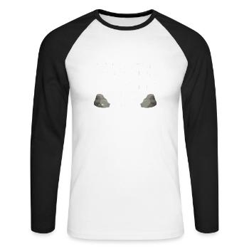Collectionneur de roches Géologue Géologue - T-shirt baseball manches longues Homme - blanc/noir - Devant - Nik (191cm)