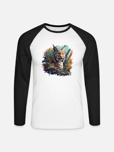 Bobcats Rotluchse Rotluchs Luchs - Unisex Baseballshirt langarm - Weiß/Schwarz