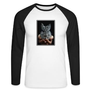 Chinchillas Chinchilla - Unisex Long Sleeve Baseball T-Shirt - white/black - Front - Nik (191cm)