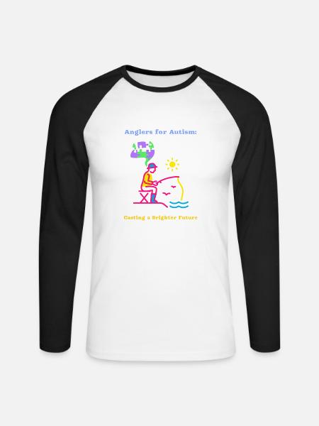 Angler für Autismus sorgen für eine bessere Zukunft - Unisex Baseballshirt langarm - Weiß/Schwarz