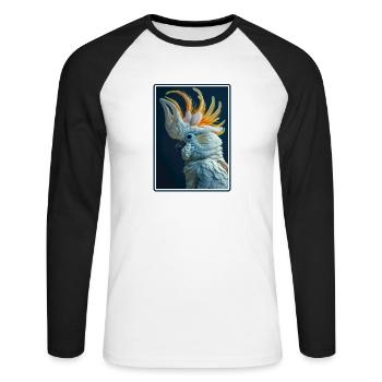 Cacatoès Cacatoès Cacatoès - T-shirt baseball manches longues Homme - blanc/noir - Devant - Nik (191cm)