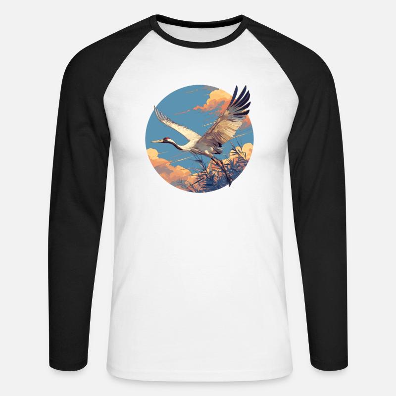 Gru Gru - Maglia da baseball a manica lunga da uomo - bianco/nero