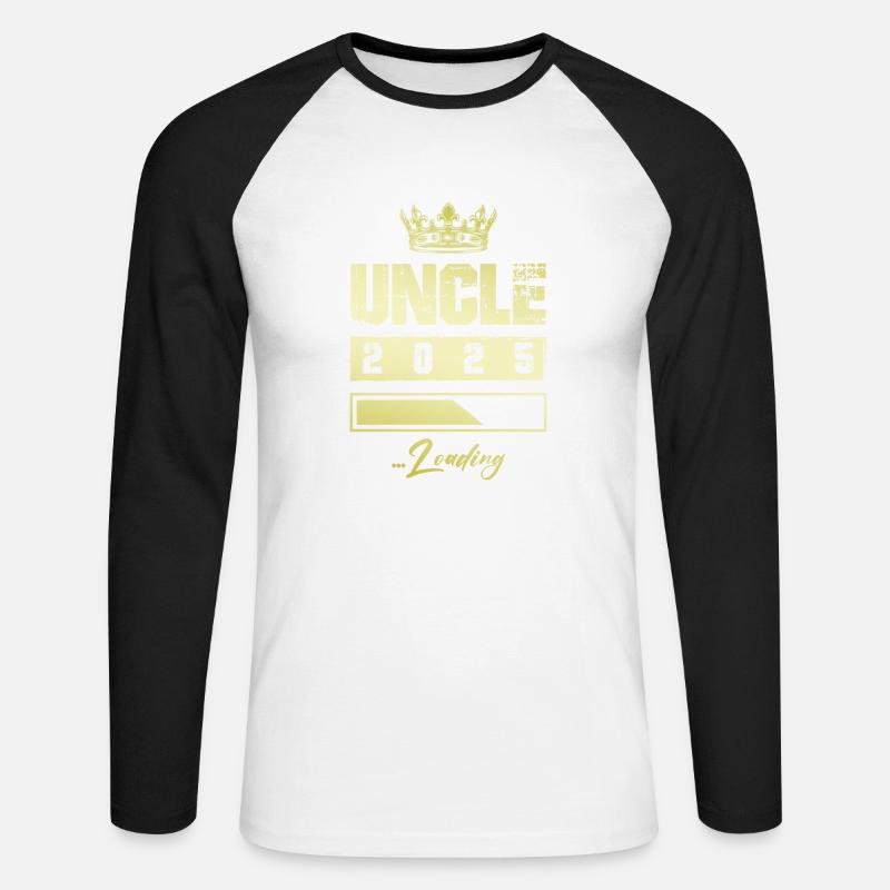 Uncle 2025 Loading - Unisex Long Sleeve Baseball T-Shirt - white/black