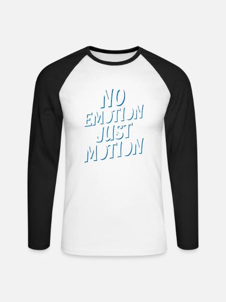 No Emotion Just Motion 5 - Unisex Baseballshirt langarm - Weiß/Schwarz