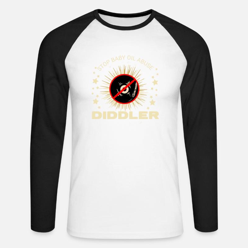 Diddler - Unisex Baseballshirt langarm - Weiß/Schwarz