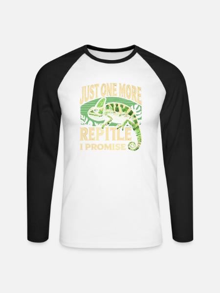 Nur noch ein Reptil, versprochen - Unisex Baseballshirt langarm - Weiß/Schwarz