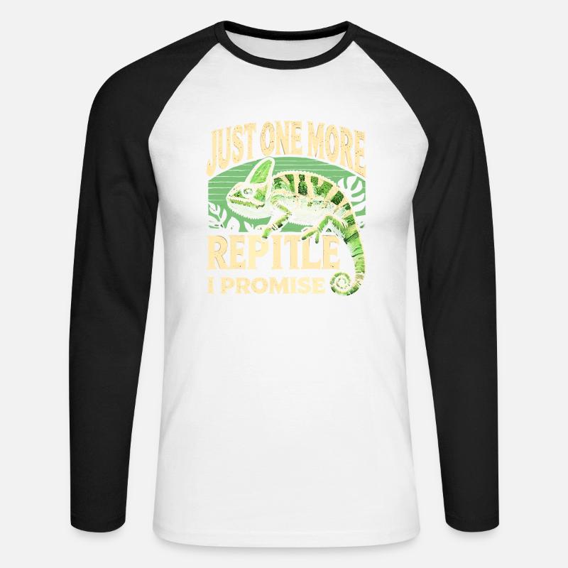 Nur noch ein Reptil, versprochen - Unisex Baseballshirt langarm - Weiß/Schwarz
