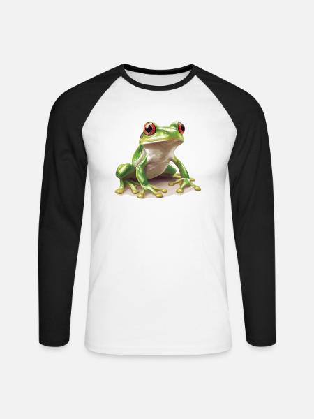 Frog Frogs - Unisex Long Sleeve Baseball T-Shirt - white/black