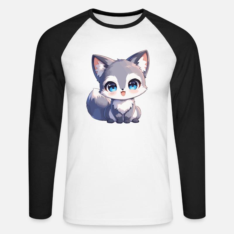 Graufüchse Graufuchs - Unisex Baseballshirt langarm - Weiß/Schwarz
