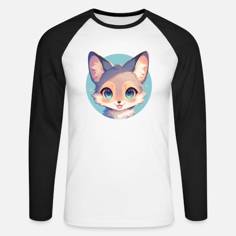 Graufüchse Graufuchs - Unisex Baseballshirt langarm - Weiß/Schwarz