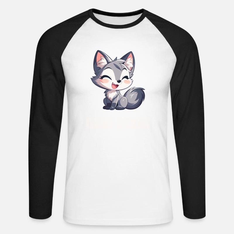Graufüchse Graufuchs - Unisex Baseballshirt langarm - Weiß/Schwarz