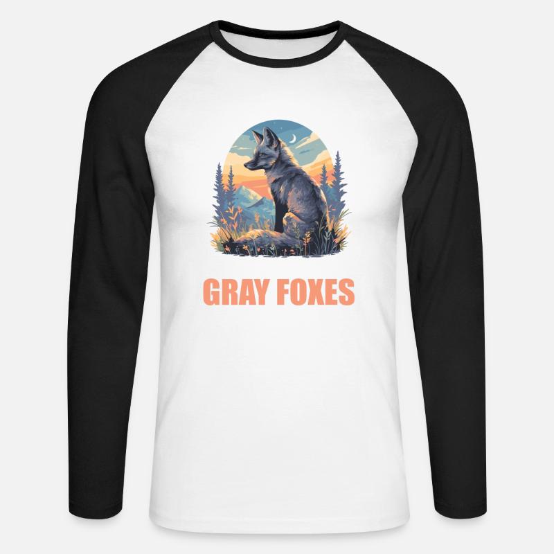 Graufüchse Graufuchs - Unisex Baseballshirt langarm - Weiß/Schwarz