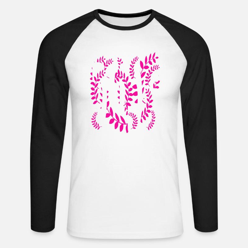 Hawaii stil text Dude - Unisex Baseballshirt langarm - Weiß/Schwarz