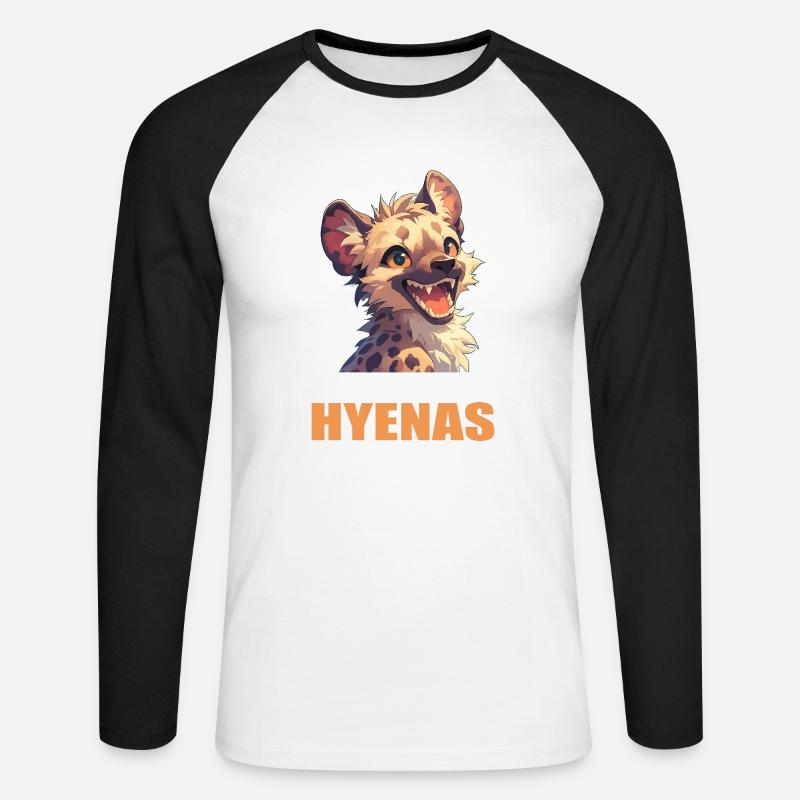 Hyänen Hyäne - Unisex Baseballshirt langarm - Weiß/Schwarz