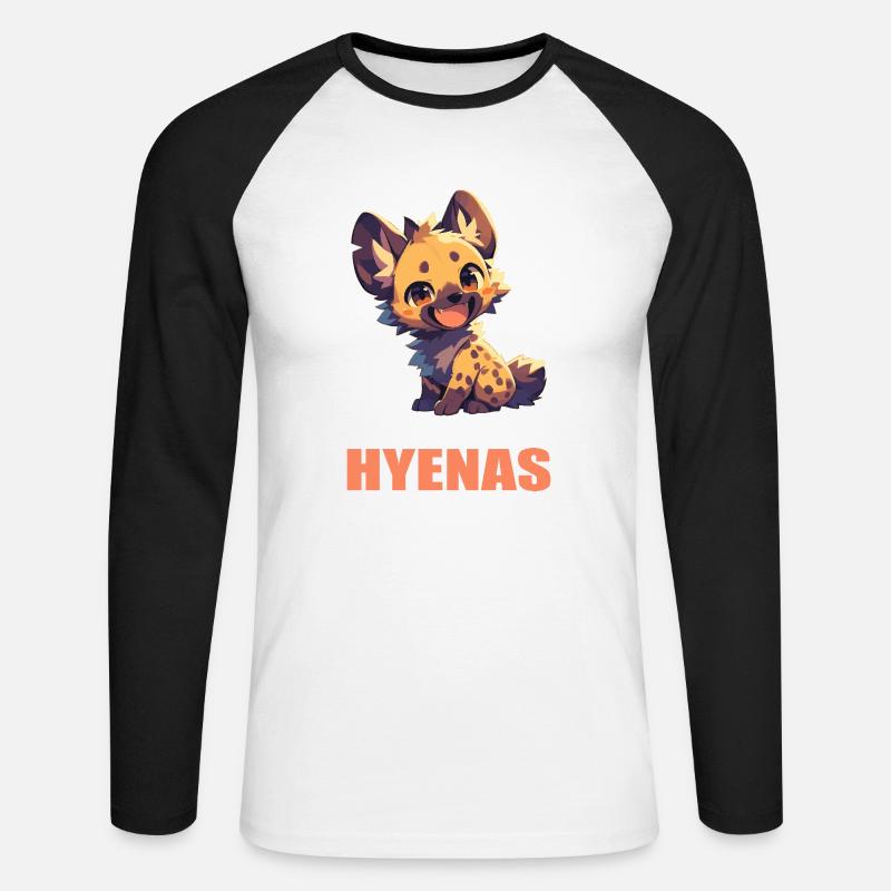 Hyänen Hyäne - Unisex Baseballshirt langarm - Weiß/Schwarz