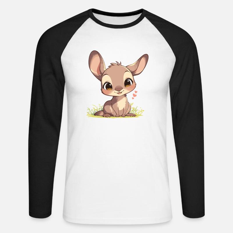 Kängurus Känguru - Unisex Baseballshirt langarm - Weiß/Schwarz