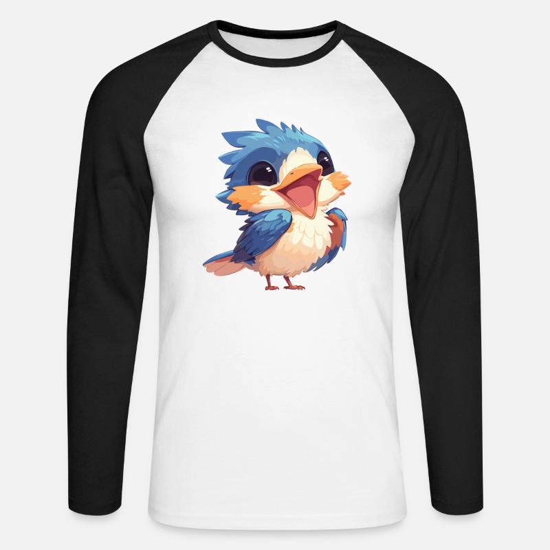 Eisvögel Eisvogel - Unisex Baseballshirt langarm - Weiß/Schwarz