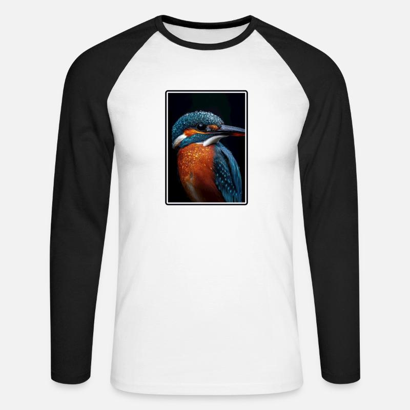 Eisvögel Eisvogel - Unisex Baseballshirt langarm - Weiß/Schwarz