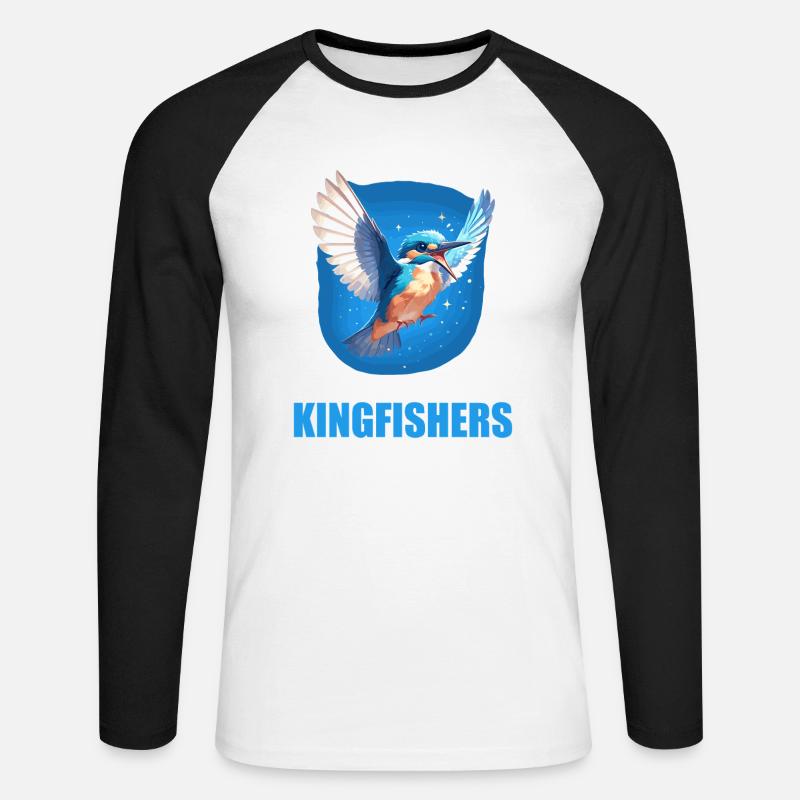 Eisvögel Eisvogel - Unisex Baseballshirt langarm - Weiß/Schwarz
