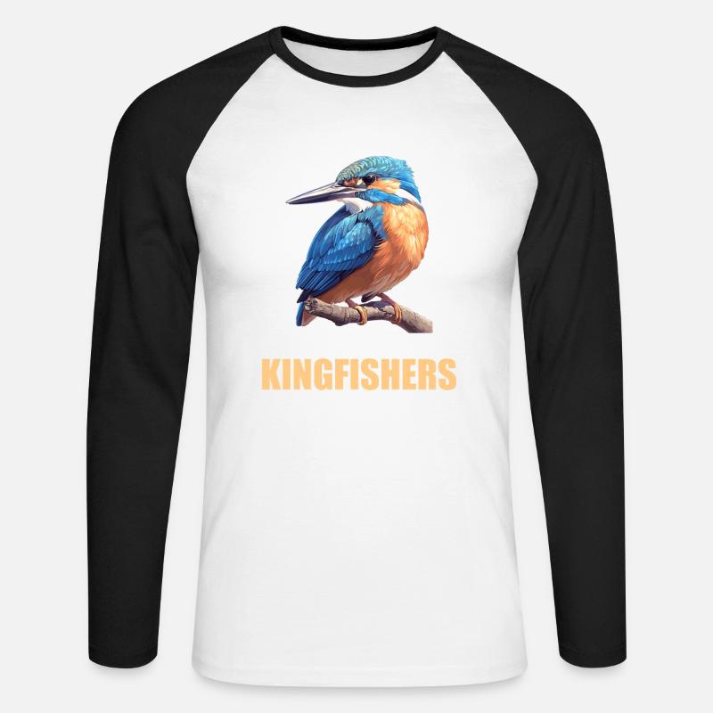 Eisvögel Eisvogel - Unisex Baseballshirt langarm - Weiß/Schwarz