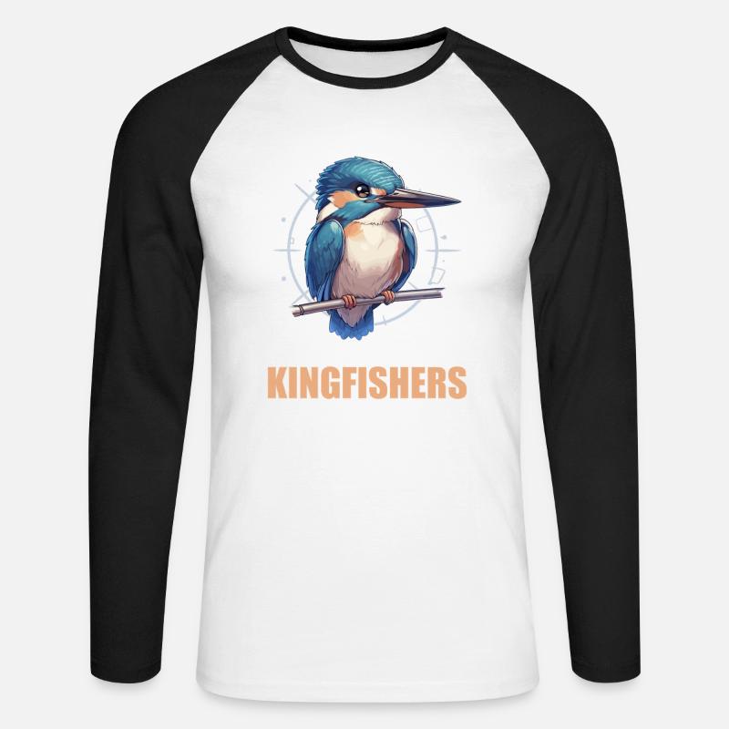 Eisvögel Eisvogel - Unisex Baseballshirt langarm - Weiß/Schwarz