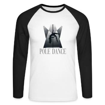 Pole Dance Pole Tänzerin Stangentanz - Unisex Baseballshirt langarm - Weiß/Schwarz - Vorne - Nik (191cm)