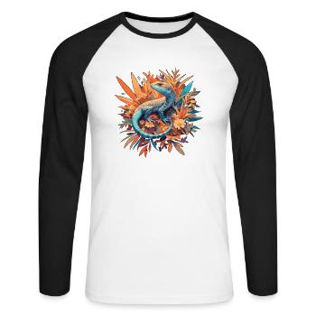 Lézards Lézard - T-shirt baseball manches longues Homme - blanc/noir - Devant - Nik (191cm)