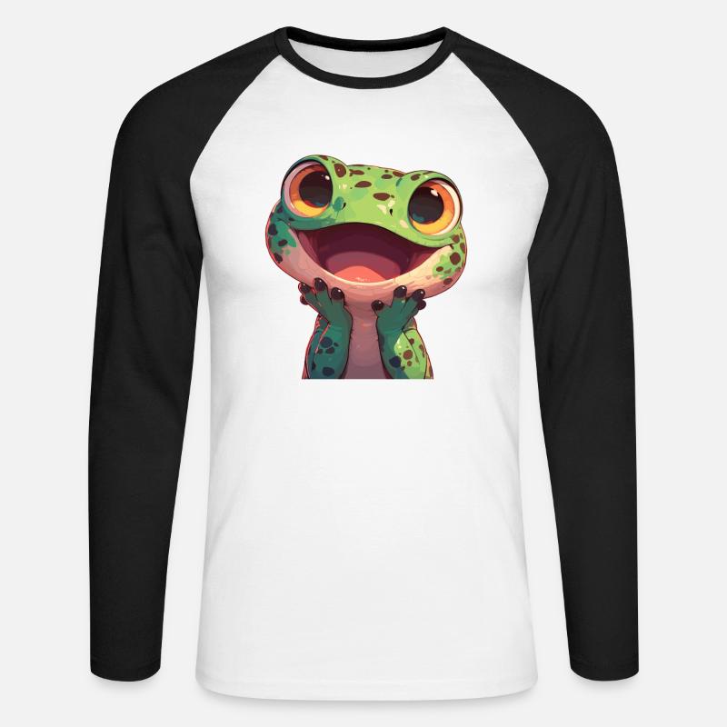 Eidechsen Eidechse - Unisex Baseballshirt langarm - Weiß/Schwarz