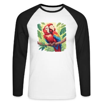 Macaw's Era - Unisex Long Sleeve Baseball T-Shirt - white/black - Front - Nik (191cm)