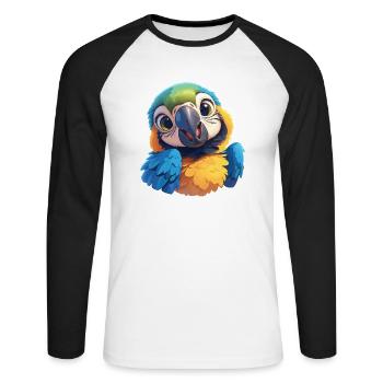 Macaw's Era - Unisex Long Sleeve Baseball T-Shirt - white/black - Front - Nik (191cm)