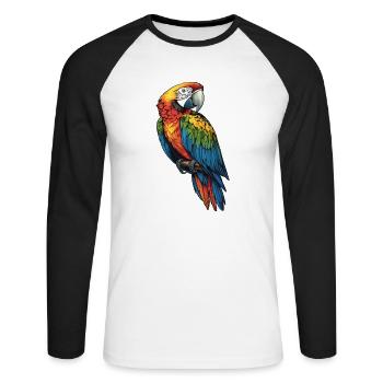 Macaw's Era - Unisex Long Sleeve Baseball T-Shirt - white/black - Front - Nik (191cm)