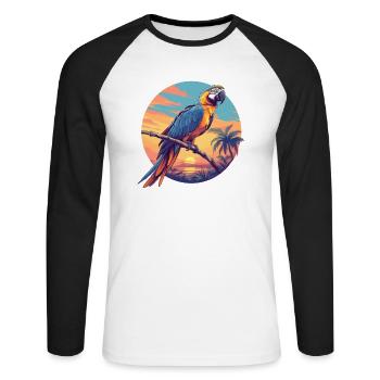 Macaw's Era - Unisex Long Sleeve Baseball T-Shirt - white/black - Front - Nik (191cm)