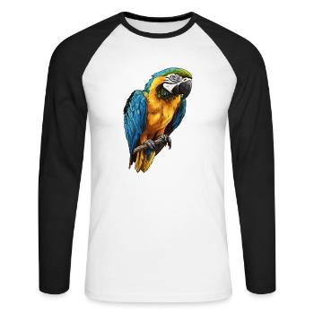 Macaw's Era - Unisex Long Sleeve Baseball T-Shirt - white/black - Front - Nik (191cm)
