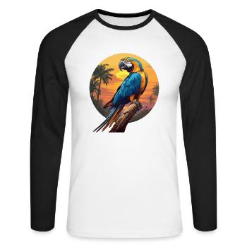 Macaw's Era - Unisex Long Sleeve Baseball T-Shirt - white/black - Front - Nik (191cm)