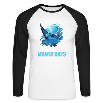 Manta Rays Manta Rays - Unisex Long Sleeve Baseball T-Shirt - white/black - Front - Nik (191cm)