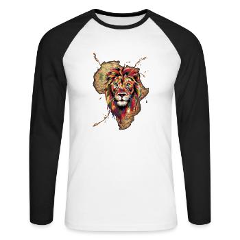 Africa Lion Safari Adventure Experience - Unisex Long Sleeve Baseball T-Shirt - white/black - Front - Nik (191cm)