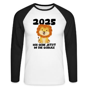 School Child 2025 Young Girls School Enrollment 2025 Decoration - Unisex Long Sleeve Baseball T-Shirt - white/black - Front - Nik (191cm)