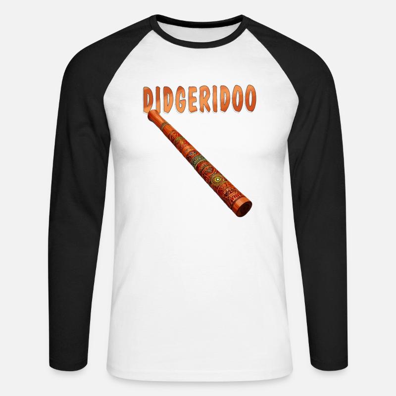 DIDGERIDOO - Unisex Baseballshirt langarm - Weiß/Schwarz