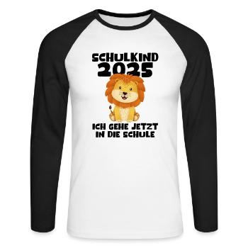 School Child 2025 Young Girls School Enrollment 2025 Decoration - Unisex Long Sleeve Baseball T-Shirt - white/black - Front - Nik (191cm)