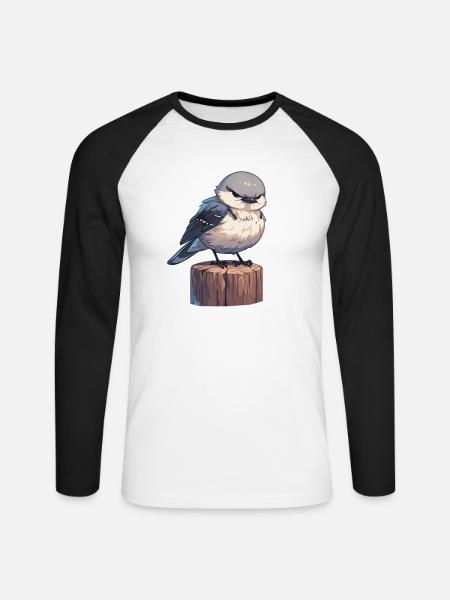 Oiseaux moqueurs Oiseaux moqueurs - T-shirt baseball manches longues Homme - blanc/noir