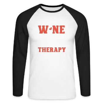 Wine Tasting Funny Wine Lover - Unisex Baseballshirt langarm - Weiß/Schwarz - Vorne - Nik (191cm)