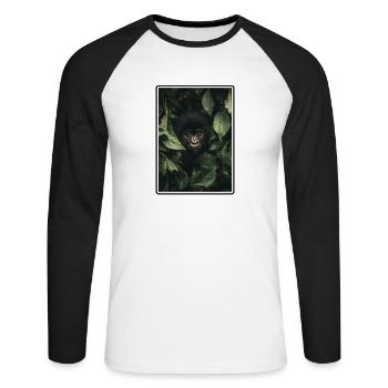 Berggorillas Berggorilla - Unisex Baseballshirt langarm - Weiß/Schwarz - Vorne - Nik (191cm)