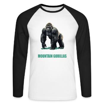 Mountain gorillas Mountain gorilla - Unisex Long Sleeve Baseball T-Shirt - white/black - Front - Nik (191cm)