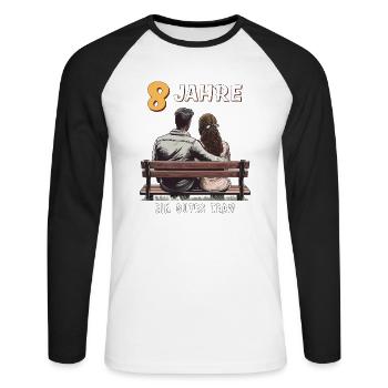 8 YEARS A GOOD TEAM MAN WOMAN - Unisex Long Sleeve Baseball T-Shirt - white/black - Front - Nik (191cm)