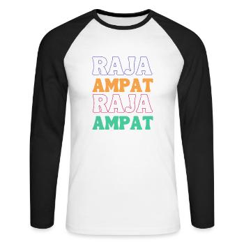 Colorful Raja Ampat - Unisex Long Sleeve Baseball T-Shirt - white/black - Front - Nik (191cm)
