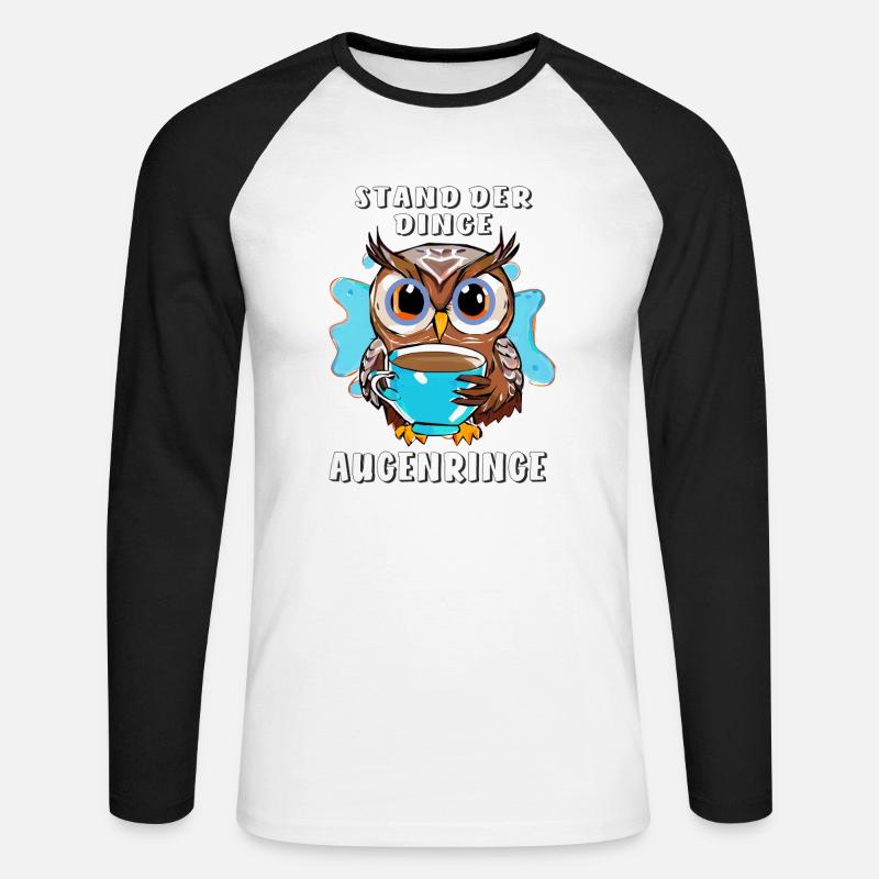 EULE STAND DER DINGE AUGENRINGE - Unisex Baseballshirt langarm - Weiß/Schwarz